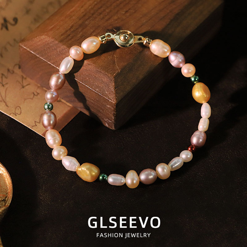 Original Natural Pearl Baroque Bracelet Vacuum Electroplating (In Furnace) Plated With 18K Real Gold Fashion Simple Handmade Jewelry Versatile High-end Bracelet Jewelry