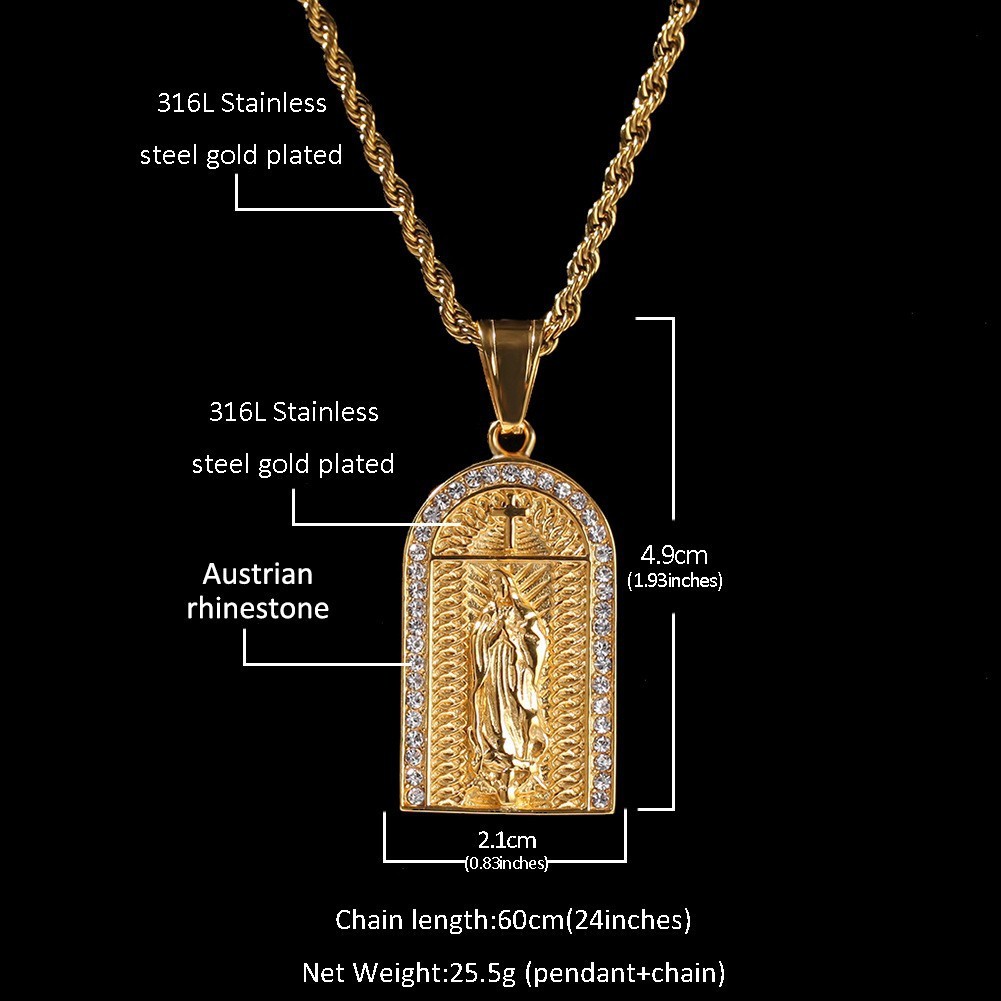 Hip-Hop Style Angel Wing Pendant Necklace Stainless Steel Gold-Plated Fashion Accessory Versatile Small Batch Trendy Jewelry Item