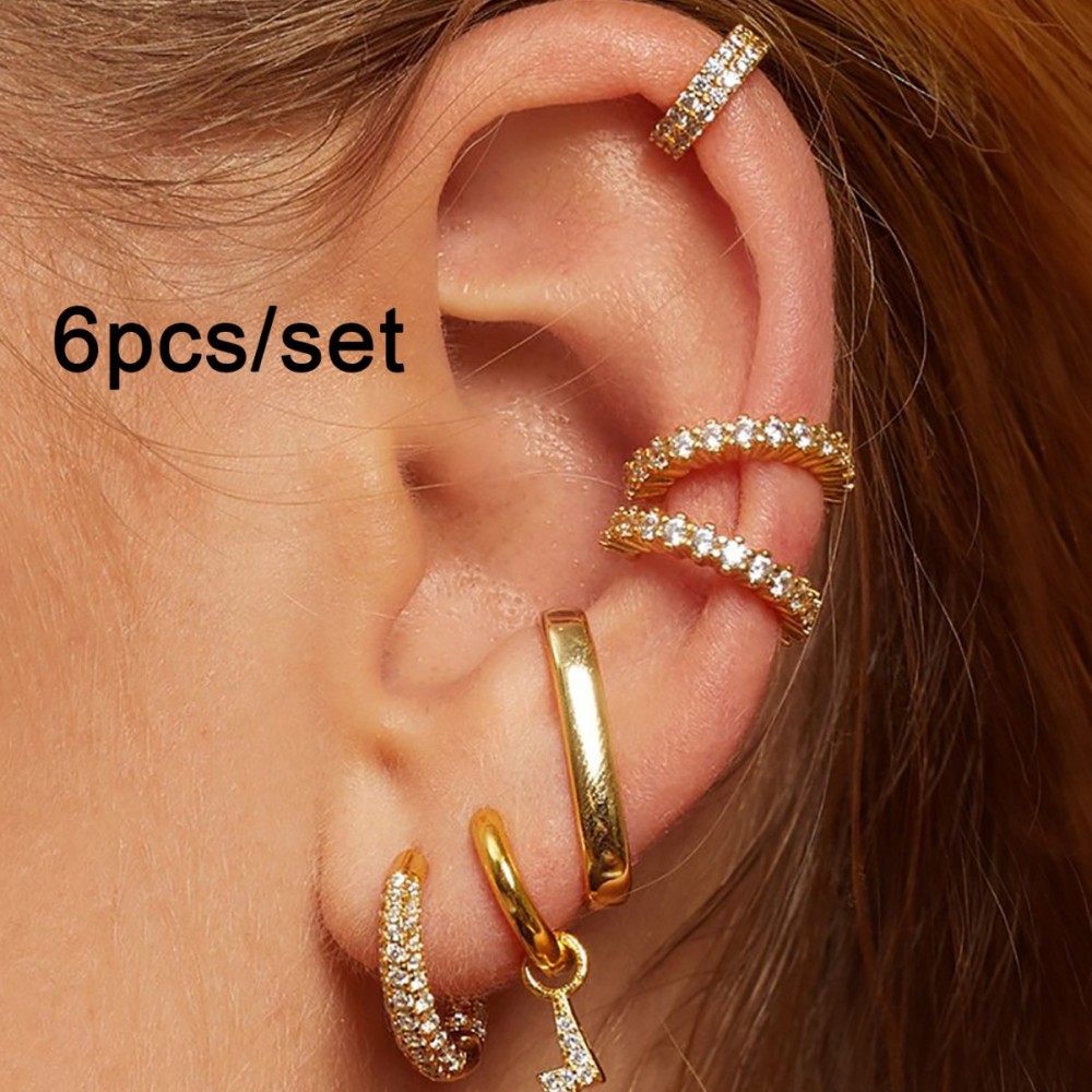 Elegant Fashionable  Style Clip-On Earrings Set No Piercing Required Simple Modern Jewelry Accessories