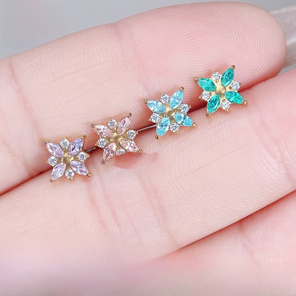Titanium Alloy Star Shape Ear Studs G23 Titanium Piercing Jewelry With Zirconia Stones Unisex Lip Decorations Fashion Accessories