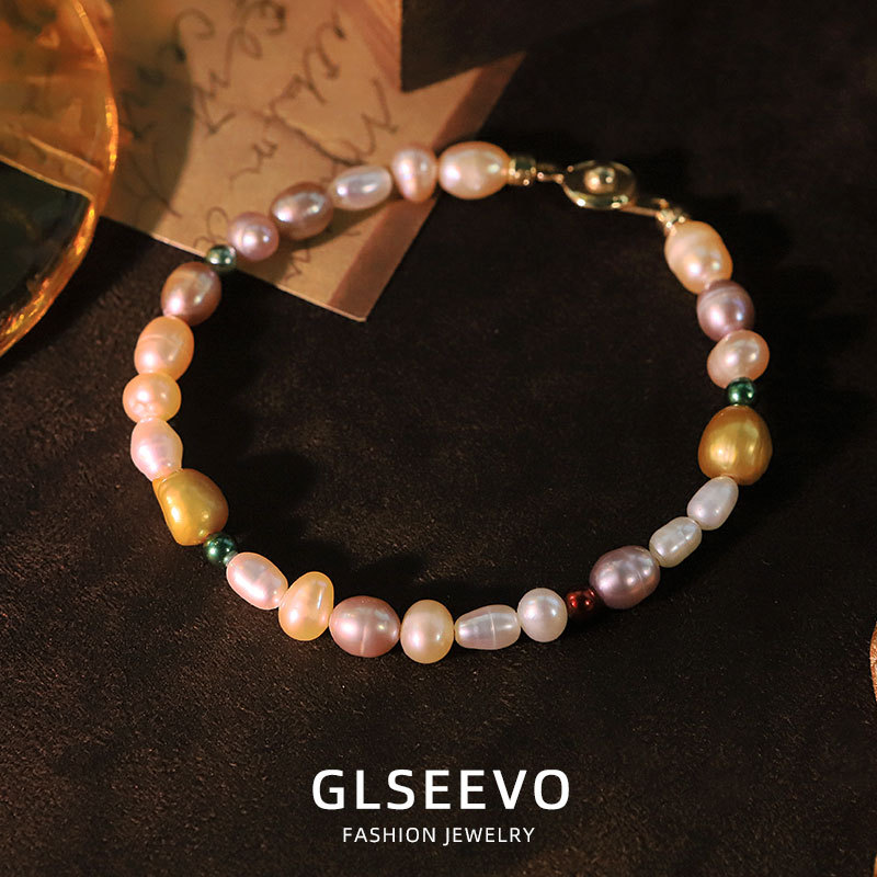 Original Natural Pearl Baroque Bracelet Vacuum Electroplating (In Furnace) Plated With 18K Real Gold Fashion Simple Handmade Jewelry Versatile High-end Bracelet Jewelry