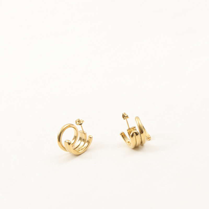 Stainless Steel 18K Gold Plated Earrings Retro Minimalist Style Women's Jewelry Accessories For Date Travel Weekend Holiday