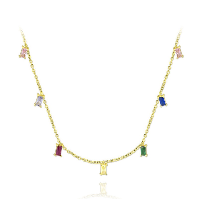 Fashion Simple Color Zircon Necklace Accessories