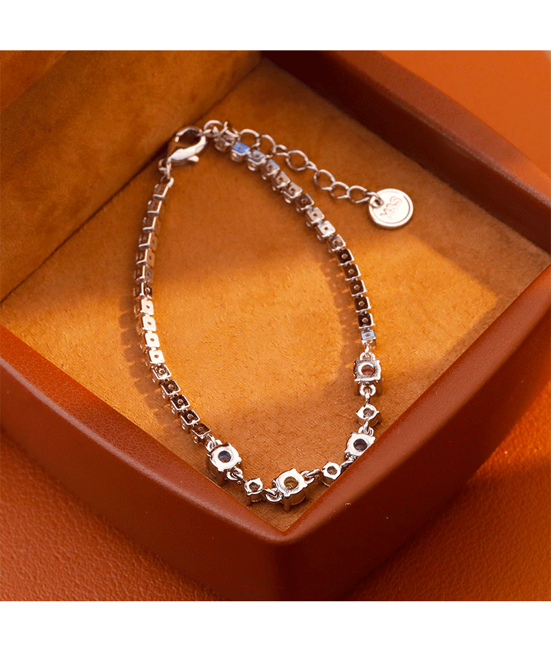 Original Design Fashion Luxury Colorful Zircon Bracelet Versatile Sweet New Style Business Match Accessories Women's Jewelry