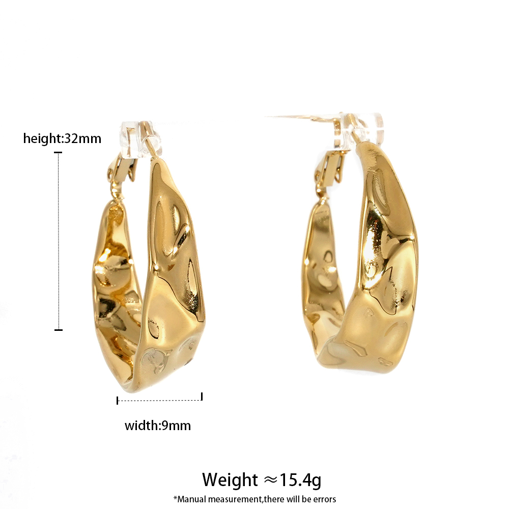 Real Gold Plated 316 Stainless Steel  Ion Plating (IP) Geometric Waterproof Non Tarnish Elegant Shiny Earrings For Women's
