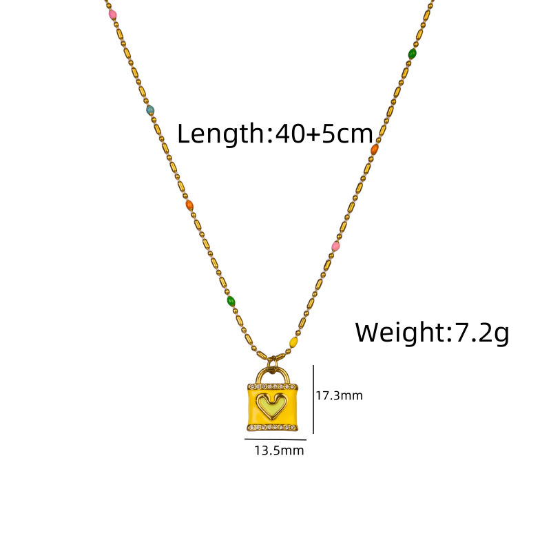 Vintage European And American Style Unisex Heart Lock Pendant Necklace Luxurious Lightweight Vacuum Electroplated Elegant 304 Stainless Steel Jewelry Accessories