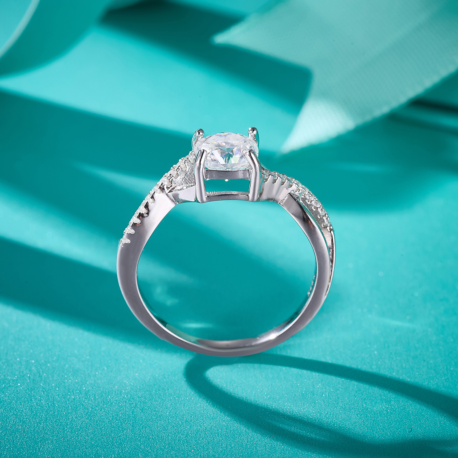 925 Sterling Silver Princess Cut 1CT VVS Diamond Moissanite Engagement Ring Customisable Wedding Twisted Band Jewelry For Women