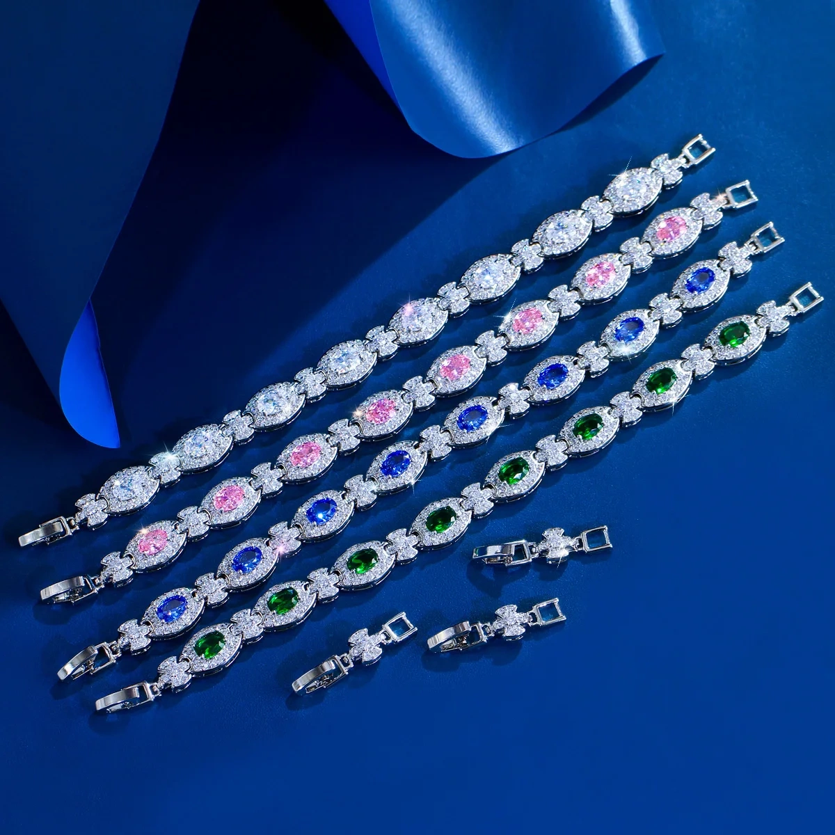 Delicate Shiny White Cubic Zircon Inlaid Tennis Bracelets For Women High Quality Party Accessories Jewelry Gift