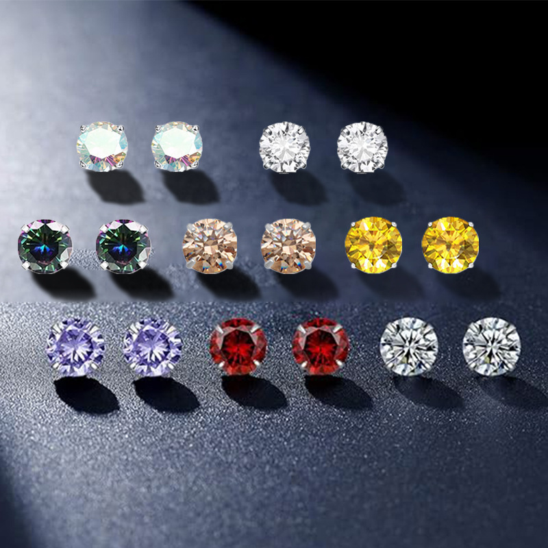 Titanium Alloy Lip Studs Earrings Belly Button Nose Studs External Tooth Screw Piercing Accessories With 5A Zirconia Stones