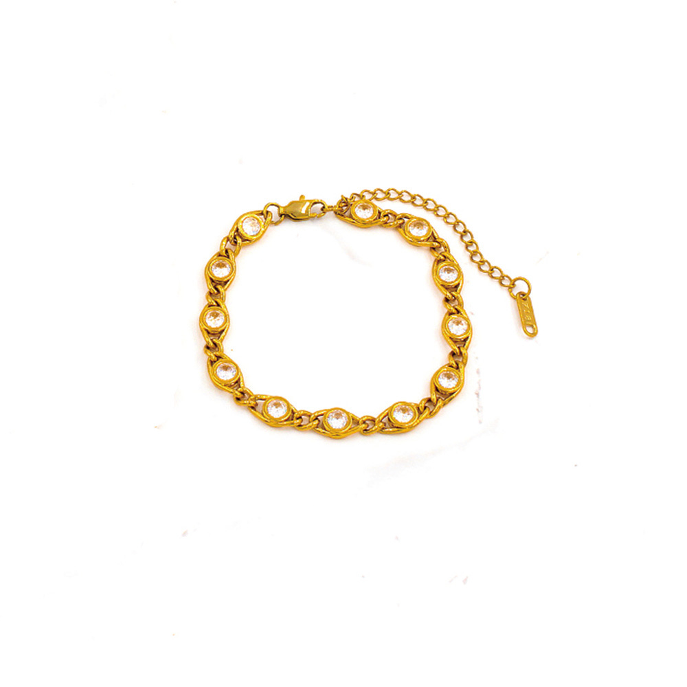 PVD Coated 18K Gold Real Gold Plated Round Copper Simple Style Shiny Waterproof Non Tarnish Bracelets Necklace