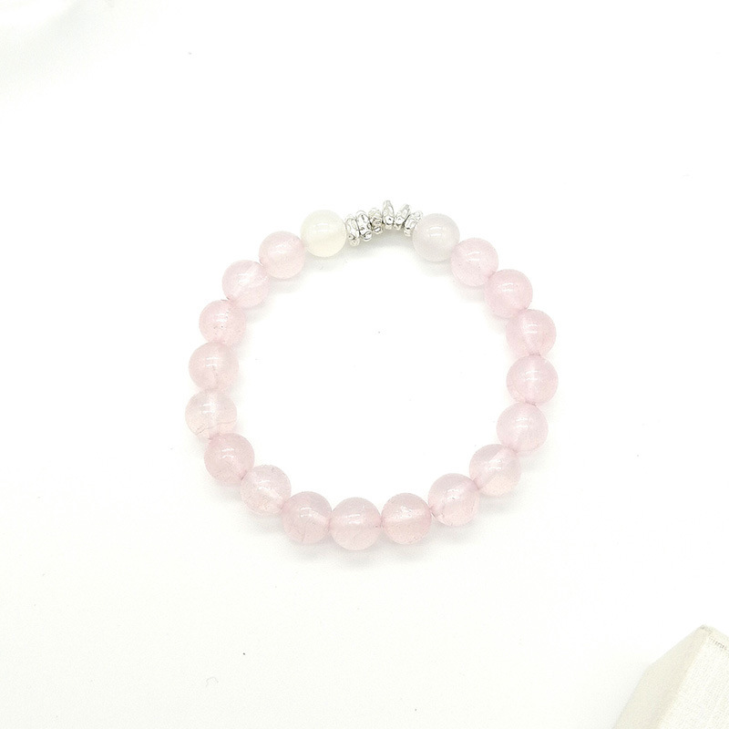 Natural Pink Crystal Bracelet 925 Silver Liquefied Silver Bracelet New Chinese Sweet Style Bracelet Crystal Jewelry Accessories