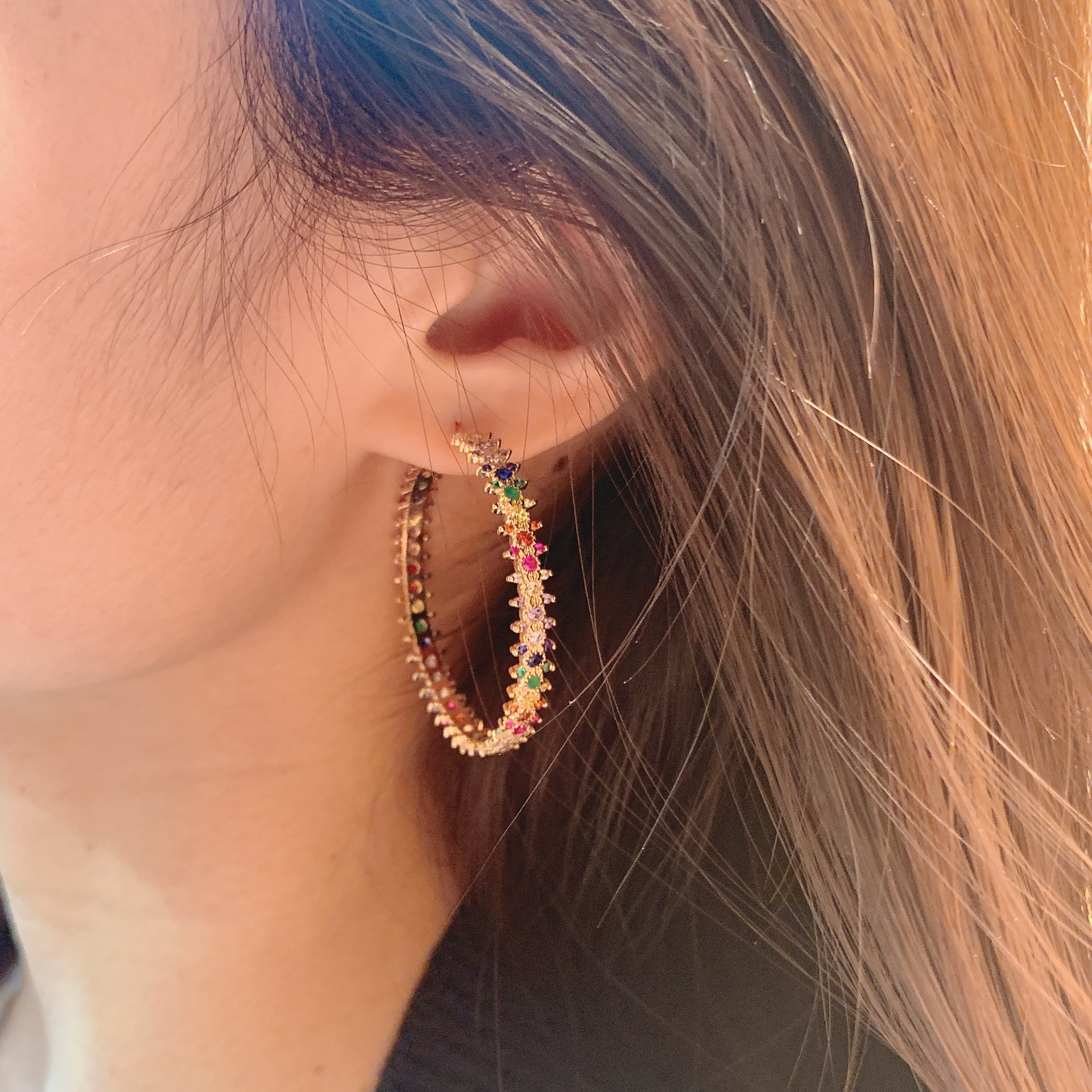 1 Pair Vacation Classic Style Color Block Inlay Copper Zircon Earrings
