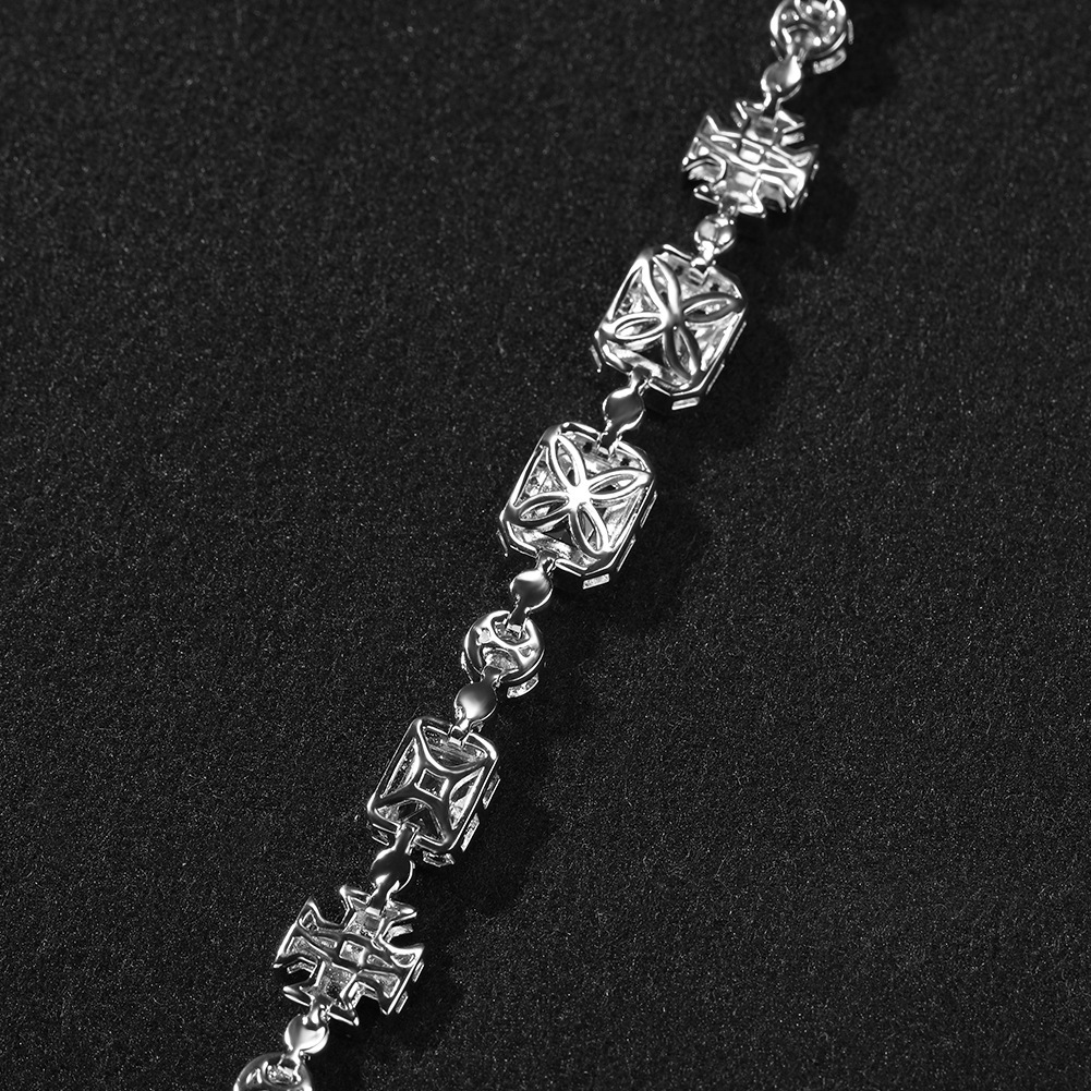 Wholesale Jewelry Hip-Hop Cross Copper Tennis Chain Necklace
