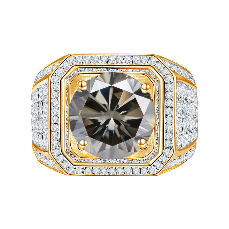 1.0ct Round Brilliant Cut 925 Sterling Silver Moissanite Round Square Rings Colorless(DEF) Moissanite GRA Certificate
