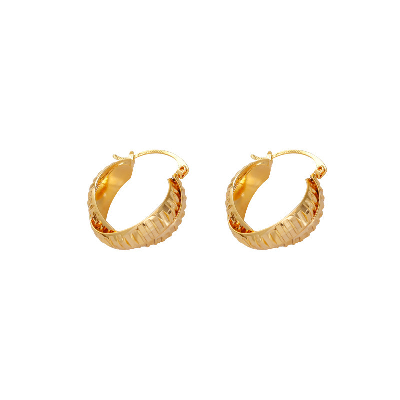 Trendy Unique Metal Hoop Earrings  Style Personality Fashion Geometric Pattern Women's Jewelry Accessories
