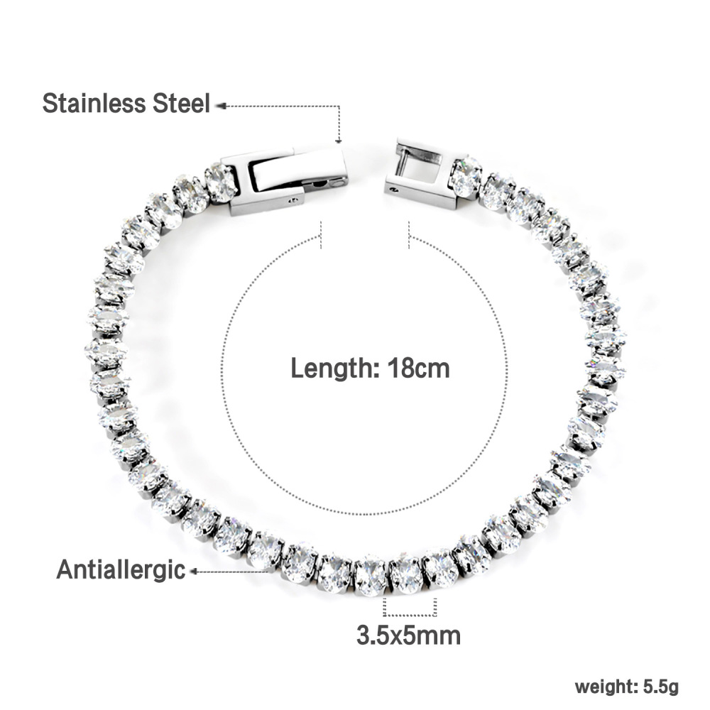 Elegant 304 Stainless Steel Gold-Plated Vacuum Plating (inside The Furnace) 18K Real Gold-Plated Tennis Bracelet Full Diamond Multi-Color Fashion Women's Watch Accessories