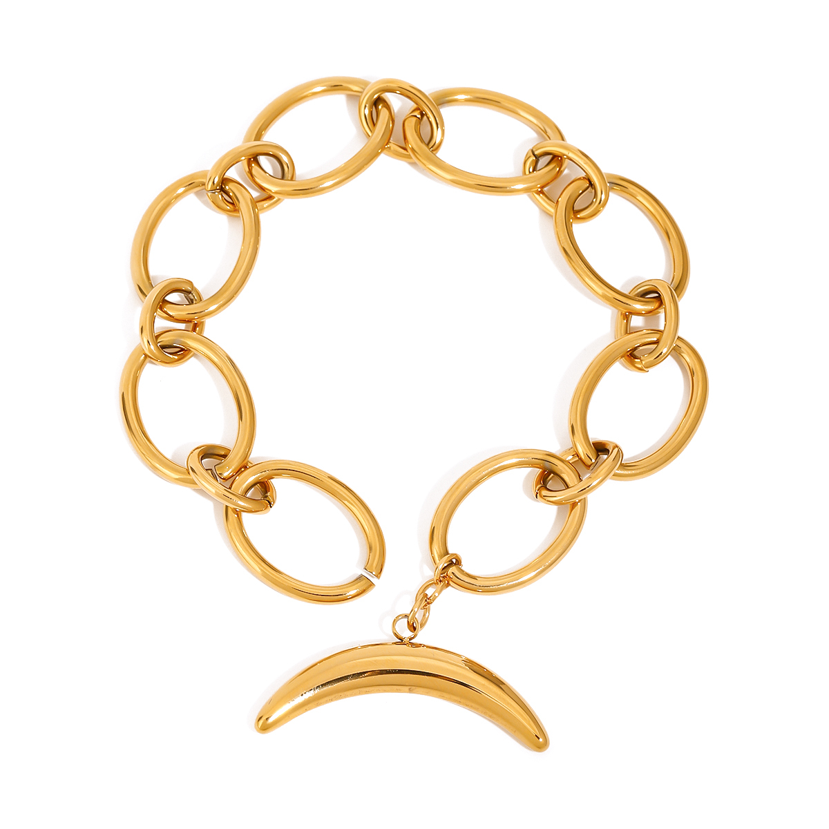 304 Stainless Steel Geometric PVD Coated 18K Real Gold Plated Real Gold Plated Basic Modern Style Classic Style Waterproof Non Tarnish Bracelets