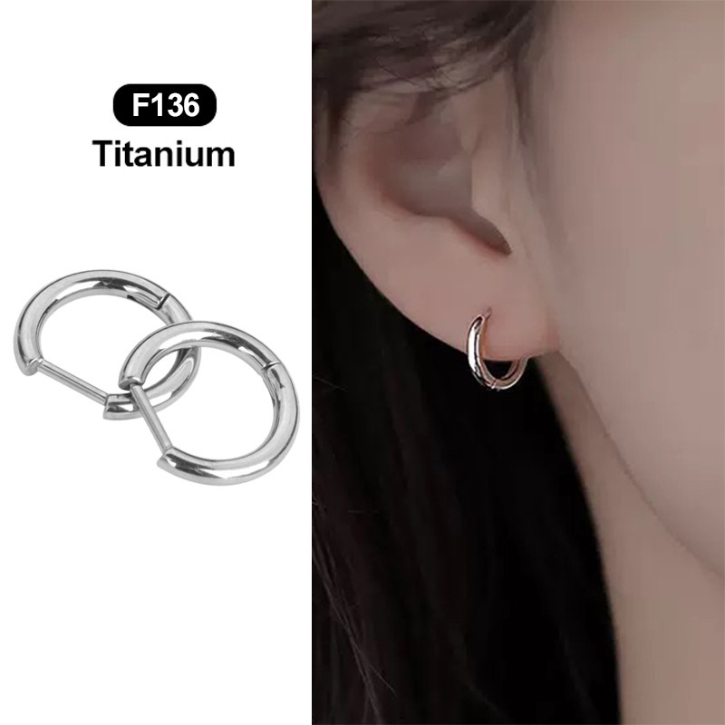 Unisex Titanium Alloy Ear Clip Straight Bar Piercing Earrings Simple Geometric Pattern Earrings Suitable For Men And Women Titanium Alloy Ear Cartilage Ring And Stud Earrings
