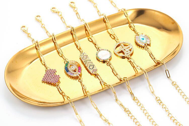 Micro-inlaid Zircon Geometry Adjustable Long Bracelet Wholesale Jewelry Nihaojewelry