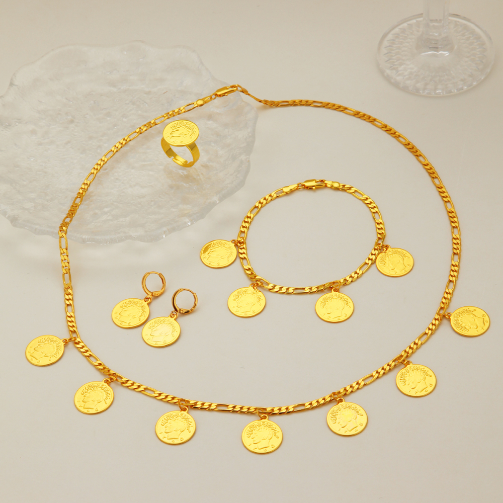 Fashionable Portrait Jewelry Set 5pcs For Daily Party Wedding Holiday Gift Women's Classic Elegant Handmade Chain Accessories