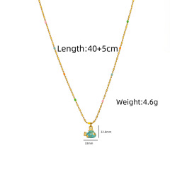 Blue Fat Fish Necklace