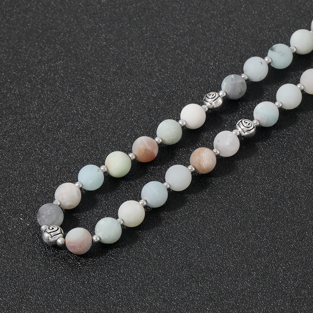 Yiwu Bracelet Wholesale Natural Indian Agate Black Agate Rosary Bracelet Cross Jewelry Handmade Beaded Accessories