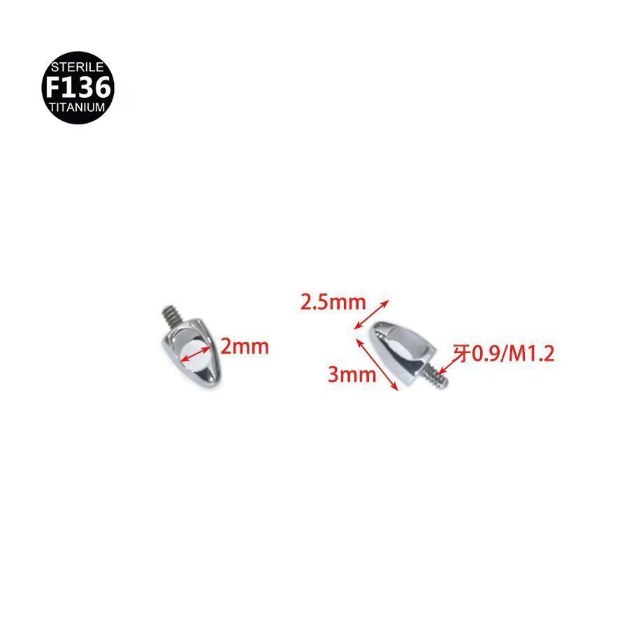 Titanium Alloy Bullet Head Internal Thread Piercing Ear Bone Stud Eyebrow Stud Lip Stud Accessories Geometric Pattern Simple Style Pack Of 10 Unisex