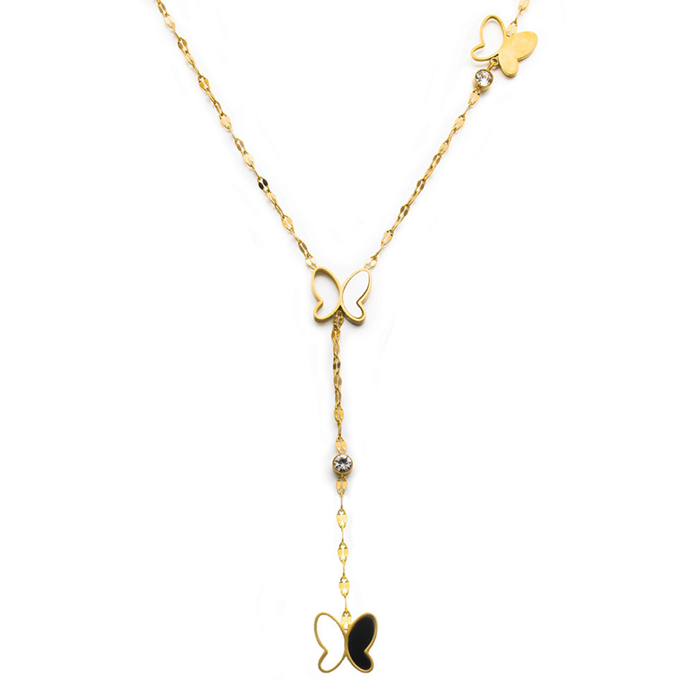 Butterfly Necklace Stainless Steel Women's Jewelry Accessories Animal Zodiac Pattern Choker