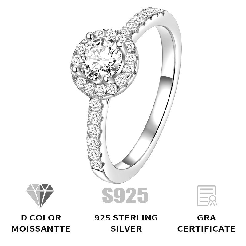 New Product Moissanite Gold Ring Vvs Dark Gray Engagement Cut 925 Sterling Silver For Mens With Great Price