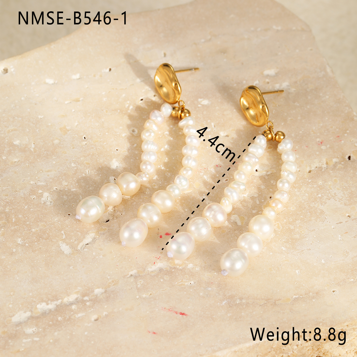 PVD Coated Real Gold Plated Round 304 Stainless Steel Freshwater Pearl Elegant Classical Waterproof Non Tarnish Drop Earrings