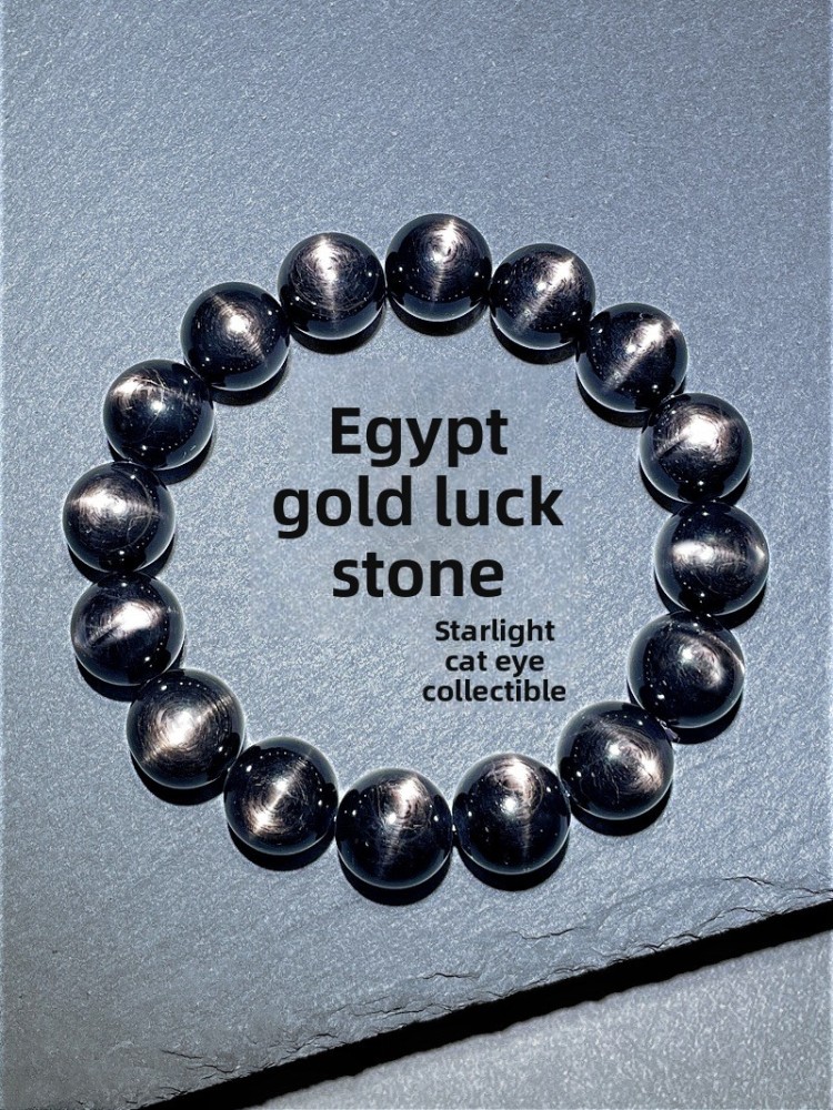 Natural Crystal Lucky Stone Bracelet Eye-Catching Egyptian Wealth Stone Sea Tang Crystal Color Gem Bracelet Unisex Geometric Pattern Polished Surface