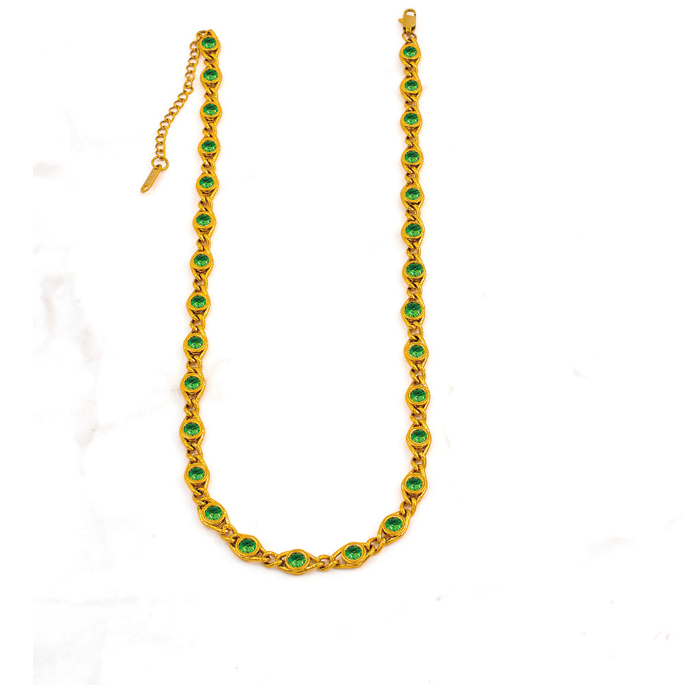 PVD Coated 18K Gold Real Gold Plated Round Copper Simple Style Shiny Waterproof Non Tarnish Bracelets Necklace