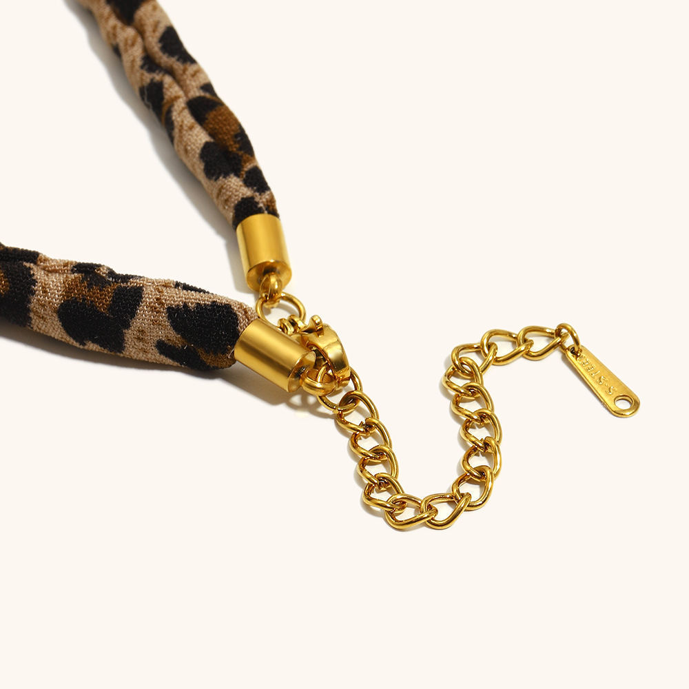 Geometric Leopard Print Tassel Bowknot Shell Heart Pendant 304 Stainless Steel Polyester Multi-Chain Women's Luxurious Fall Winter Accessories