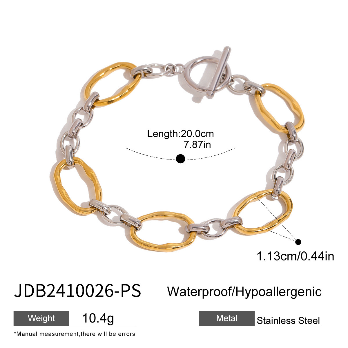 Classic Style Geometric 304 Stainless Steel Bracelets In Bulk
