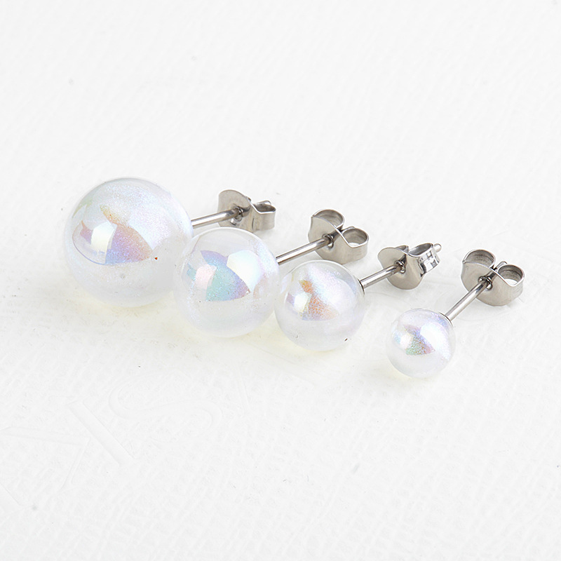 Fashion Starry Sky Mabe Imitation Natural Pearl Earrings For Women Elegant Affordable Luxurious Versatile Titanium Alloy Geometric Pattern Ear Soft Cartilage Ring And Stud Earrings Artificial Pearl