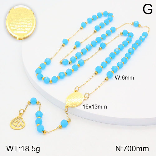 18K Gold Plated 304 Stainless Steel Cross Buddha Bead Necklace For Women Fashion Gold Glossy Religious Elegant Classic Style Lobster Clasp Pendant Necklace