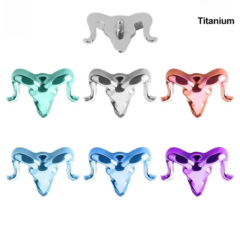 Titanium Alloy Zodiac Sheep Earrings Tongue Ring Subculture Personality Accessories Unisex Electroplated Silver Birthday Piercing Jewelry