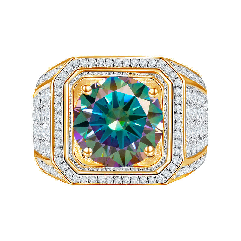 1.0ct Round Brilliant Cut 925 Sterling Silver Moissanite Round Square Rings Colorless(DEF) Moissanite GRA Certificate