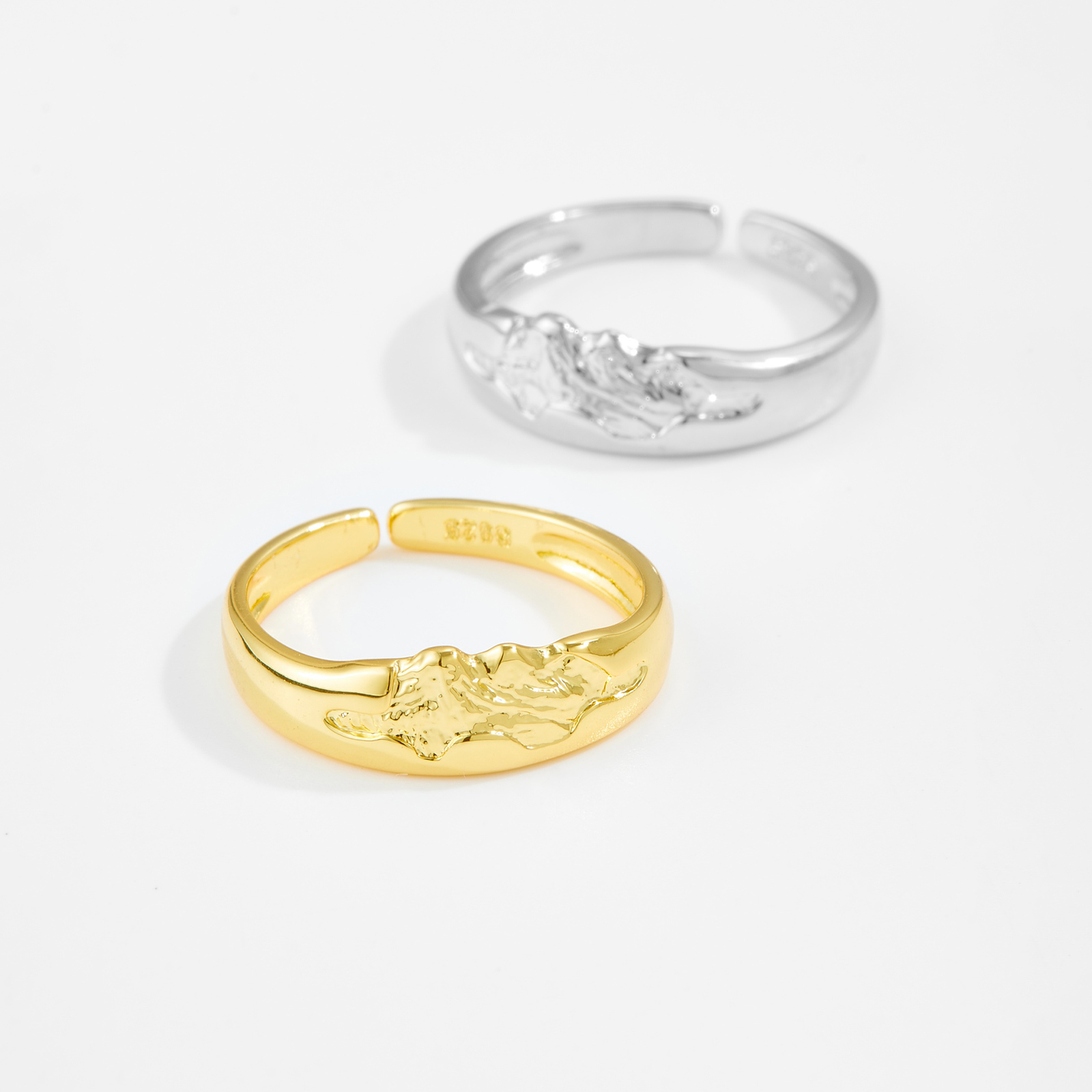Adjustable Open Ring Irregular Design Gold And Silver Color Simple Style For Women Daily Wear Copper Material Four Seasons Universal
