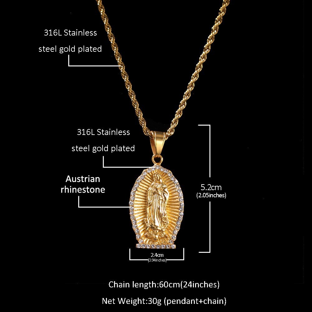 Hip-Hop Style Angel Wing Pendant Necklace Stainless Steel Gold-Plated Fashion Accessory Versatile Small Batch Trendy Jewelry Item