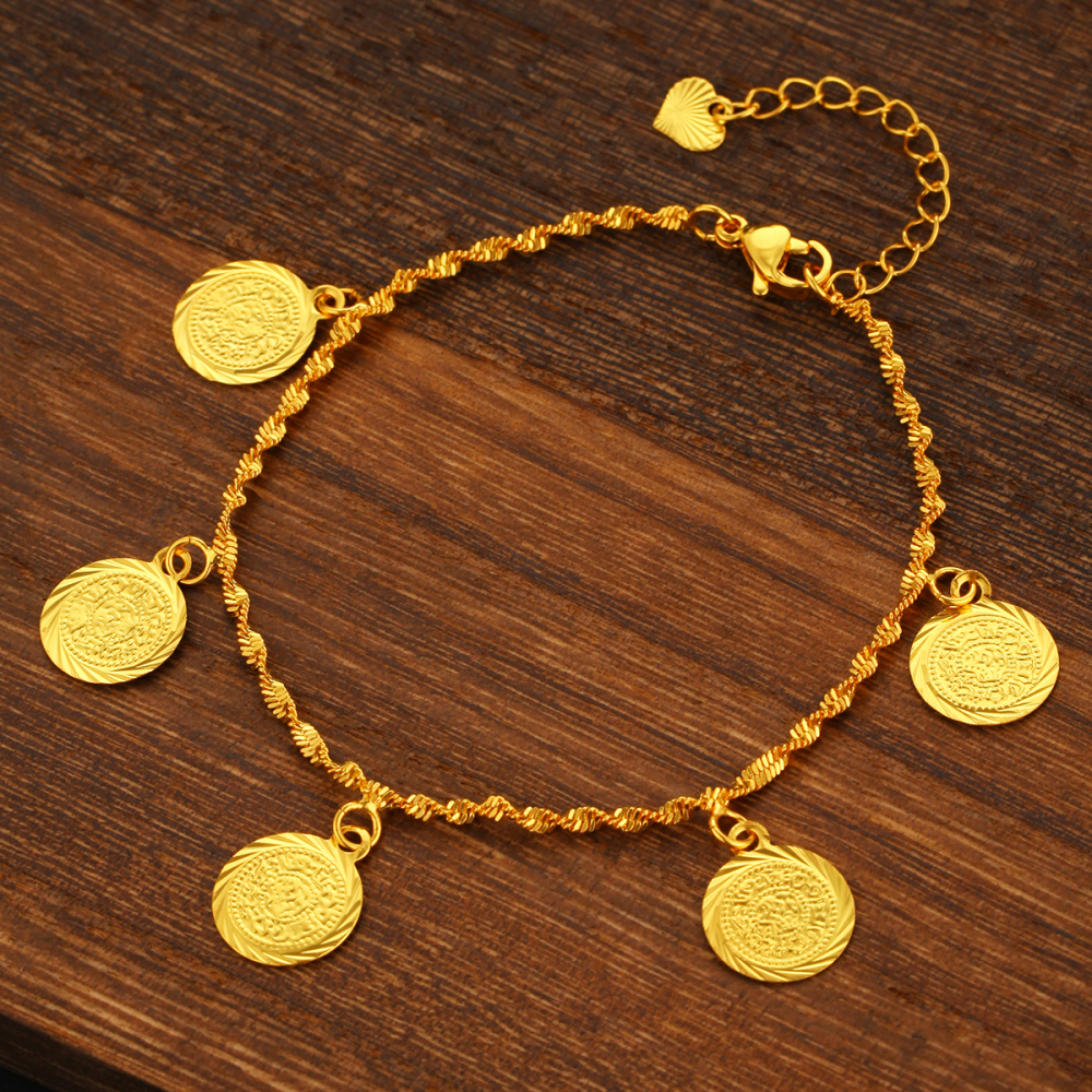 Fashionable Retro Gold Coin Jewelry Set Elegant Personality Suitable For Daily Banquet Party Wear Copper Material Accessories