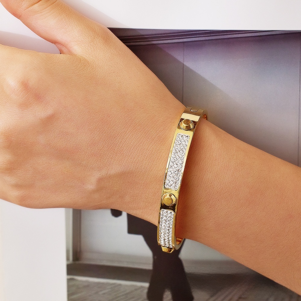 Titanium Steel Diamond Bracelet Women's Lightweight Jewelry Multifunctional Accessories Star Rose Gold