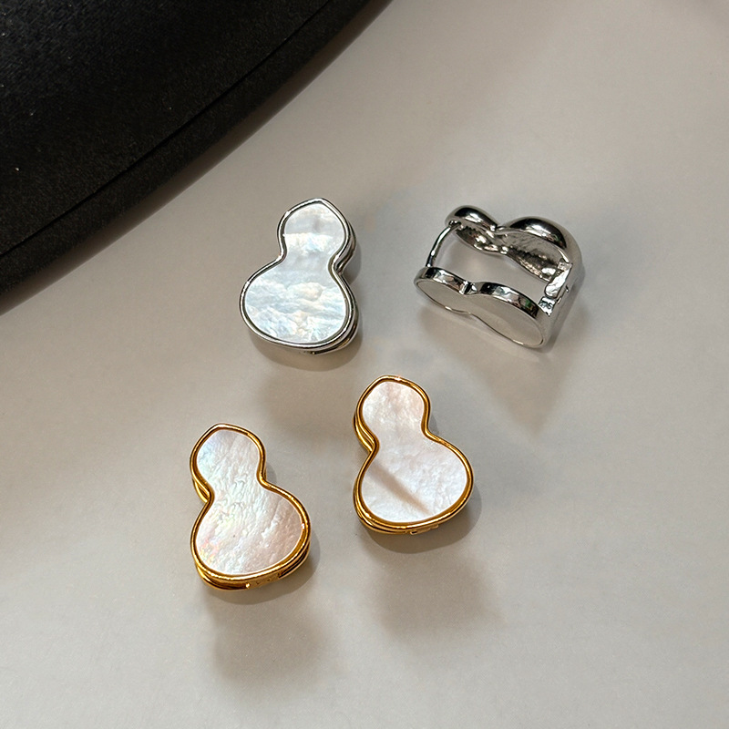 Natural Abalone Double-Sided Gourd Earrings Women Luxury Sub-Group High-End Sensation Earring Buckle Elegant Fashion Jewelry