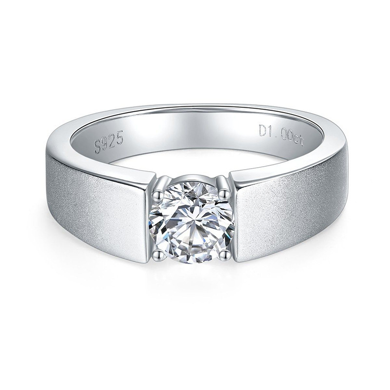 925 Sterling Silver Moissanite Solid Color Rings