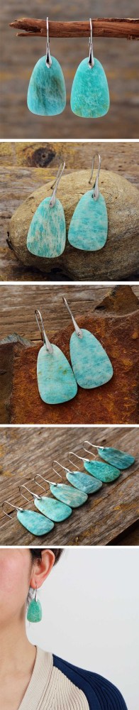 Modern High-End Geometric Tianhe Stone Pendant Earrings Elegant  Style Jewelry Accessories For Women