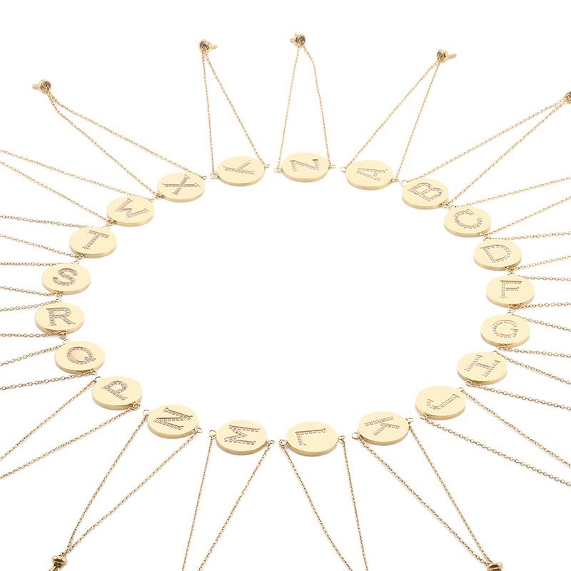 Titanium Steel Bracelet With 26 Letter Pendant Multifunctional Jewelry Accessories Unisex European