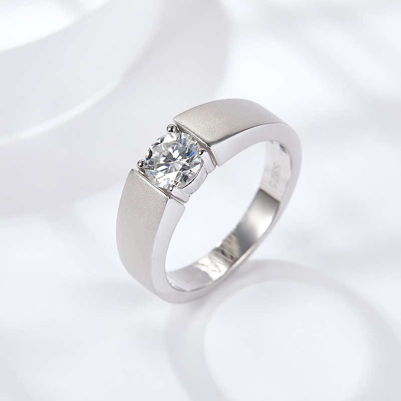 925 Sterling Silver Moissanite Solid Color Rings