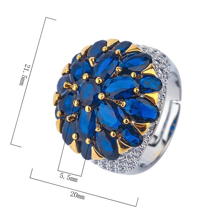 Classic Style Flower Copper Inlay Zircon Rings