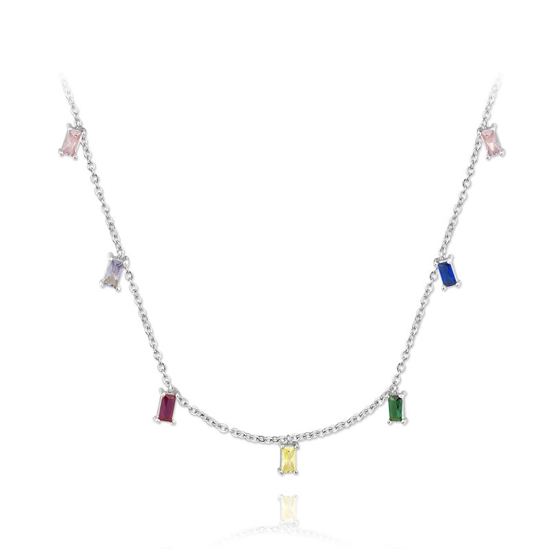 Fashion Simple Color Zircon Necklace Accessories