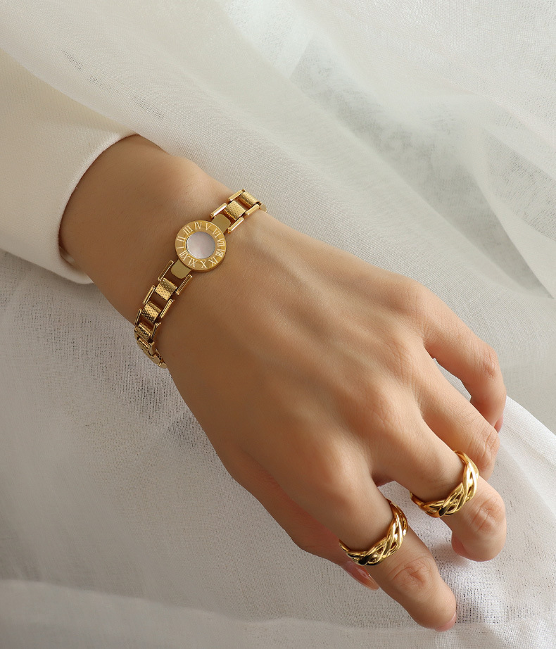PVD Coated Real Gold Plated 18K Gold Geometric 304 Stainless Steel Fashion Waterproof Non Tarnish 304 Stainless Steel Bracelets
